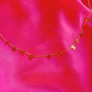 New in box - TAKE UP SPACE necklace in w/BTE sticker & Me Heart temp tattoo